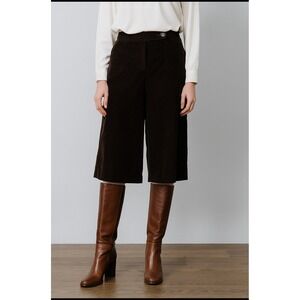 Vintage Y2K Bay‎ Corduroy Cropped Wide Leg Pants Brown Womens Size 12 Boho